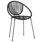 Ensemble de repas de terrasse vidaXL 7 pièces, noir