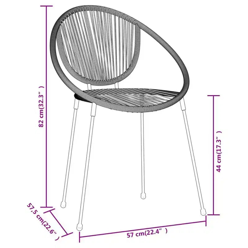 Ensemble de repas de terrasse vidaXL 7 pièces, noir