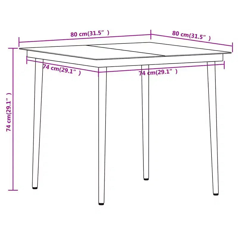 Ensemble de repas de terrasse vidaXL 7 pièces, noir