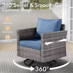 Set completo di sedute da patio HOMLUX da 10 pezzi con tavolo per braciere da 54 e set di sedie girevoli