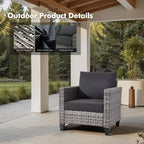HOMLUX 6 részes kültéri kanapészett 54-es tűzrakóasztallal, szürke rattannal és könnyen tisztítható szövettel