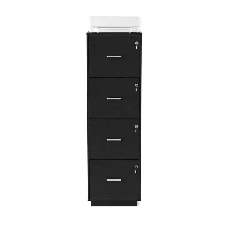 4 Drawer Embossed Wooden Filing Cabinet