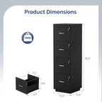 4 Drawer Embossed Wooden Filing Cabinet