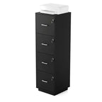 4 Drawer Embossed Wooden Filing Cabinet
