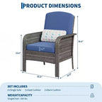 2-Piece Outdoor Rattan Patio Chair Set, Thick Cushions, All-Weather Gradient Wicker - Versatile Outdoor Seating for Porch, Deck, Garden, Backyard