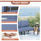 Ensemble de mobilier de terrasse en aluminium ALAULM, ensemble moderne de conversation extérieur en métal pour 5 personnes avec table brasero au propane de 45 pouces, fauteuils à bascule pivotants