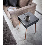 Side Table with Storage Shelf - 23 Inch Height - Steel Frame