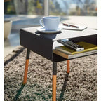 Side Table with Storage Shelf - 23 Inch Height - Steel Frame