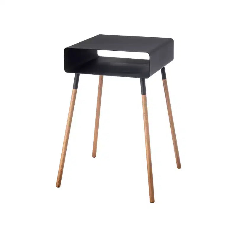 Side Table with Storage Shelf - 23 Inch Height - Steel Frame
