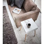 Side Table with Storage Shelf - 23 Inch Height - Steel Frame
