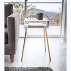Side Table with Storage Shelf - 23 Inch Height - Steel Frame