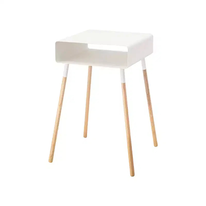 Side Table with Storage Shelf - 23 Inch Height - Steel Frame