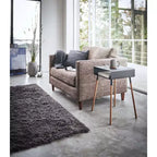 Side Table with Storage Shelf - 23 Inch Height - Steel Frame