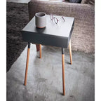 Side Table with Storage Shelf - 23 Inch Height - Steel Frame