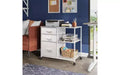 3 Drawer Mobile File Cabinet with Open Storage Shelf and Fabric Drawers, Fits A4 or Letter Size, White