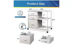 3 Drawer Mobile File Cabinet with Open Storage Shelf and Fabric Drawers, Fits A4 or Letter Size, White