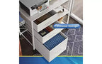 3 Drawer Mobile File Cabinet with Open Storage Shelf and Fabric Drawers, Fits A4 or Letter Size, White