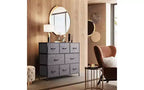 8 Drawer Fabric Dresser with Wood Top for Bedroom, Living Room or Entryway