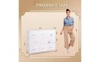 8 Drawer Fabric Dresser with Wood Top for Bedroom, Living Room or Entryway
