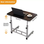 Mobile Computer Desk with Adjustable Height and Wheels
