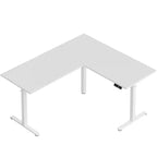 63" L-Shaped Electric Standing Desk with Charging Station, Hooks & Height Adjustment for Home Office