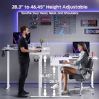 63" L-Shaped Electric Standing Desk with Charging Station, Hooks & Height Adjustment for Home Office