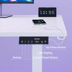63" L-Shaped Electric Standing Desk with Charging Station, Hooks & Height Adjustment for Home Office