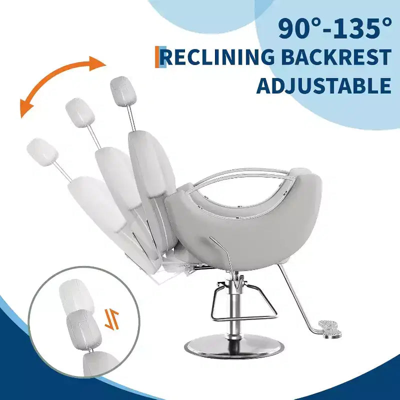 Reclining Salon Chair Hydraulic Barber Chair with 360 Swivel and Adjustable Height