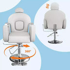 Reclining Salon Chair Hydraulic Barber Chair with 360 Swivel and Adjustable Height