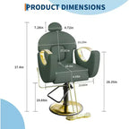 Reclining Salon Chair Hydraulic Barber Chair with 360 Swivel and Adjustable Height