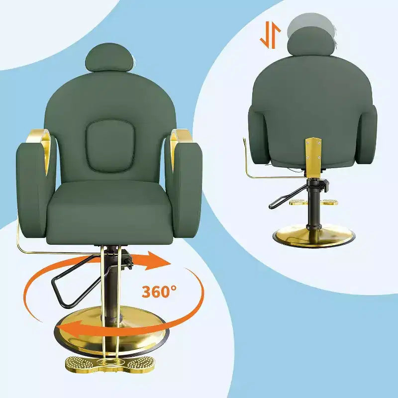 Reclining Salon Chair Hydraulic Barber Chair with 360 Swivel and Adjustable Height