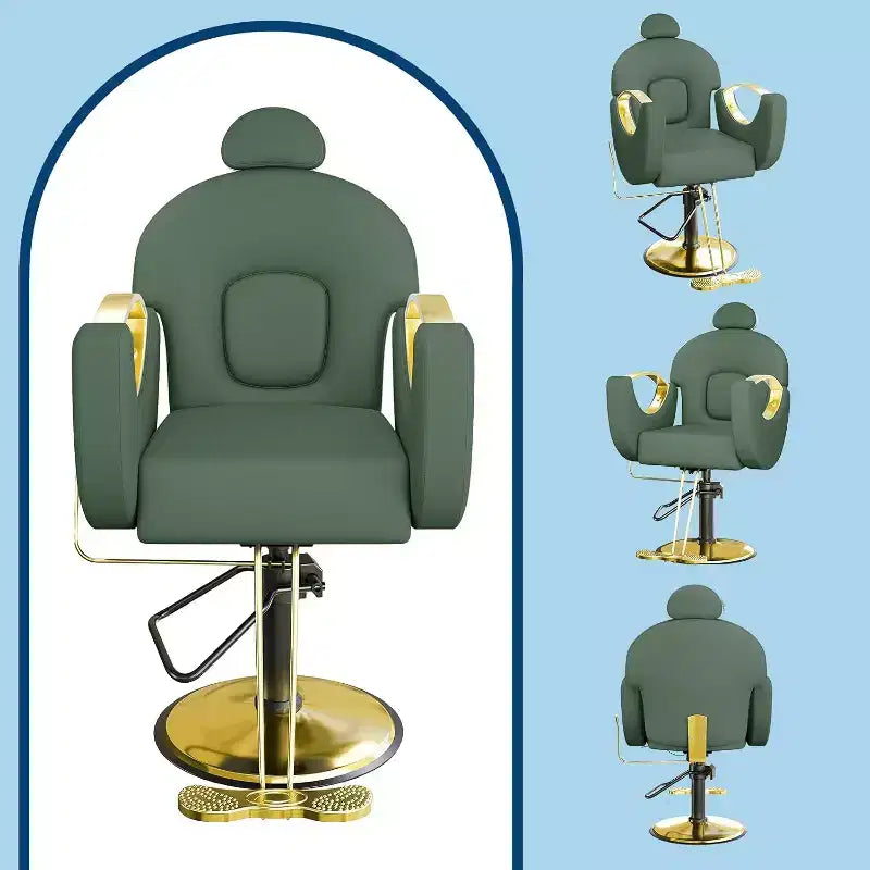 Reclining Salon Chair Hydraulic Barber Chair with 360 Swivel and Adjustable Height