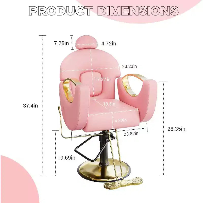 Reclining Salon Chair Hydraulic Barber Chair with 360 Swivel and Adjustable Height