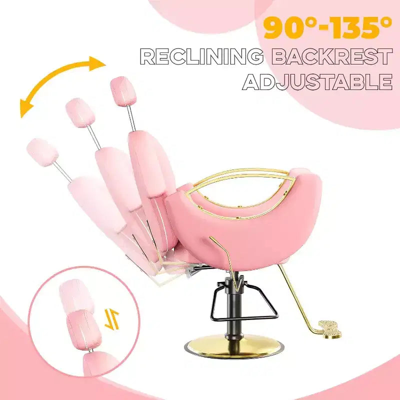 Reclining Salon Chair Hydraulic Barber Chair with 360 Swivel and Adjustable Height