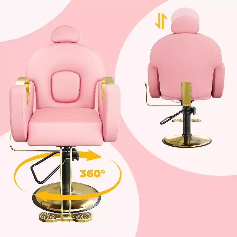 Reclining Salon Chair Hydraulic Barber Chair with 360 Swivel and Adjustable Height