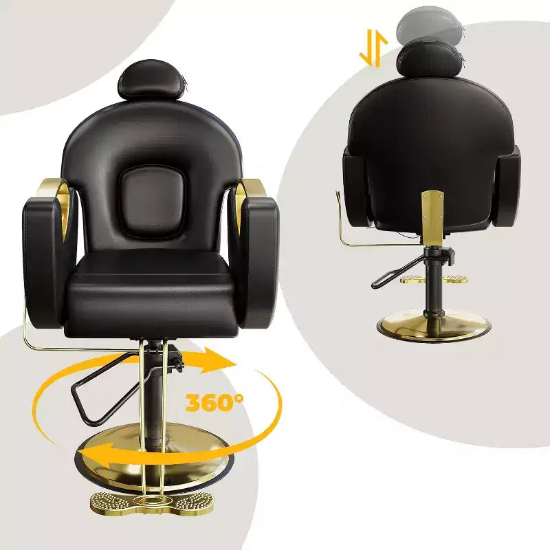 Reclining Salon Chair Hydraulic Barber Chair with 360 Swivel and Adjustable Height