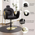 Reclining Salon Chair Hydraulic Barber Chair with 360 Swivel and Adjustable Height