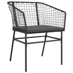 Set da pranzo da giardino vidaXL, 5 pezzi, in polyrattan nero