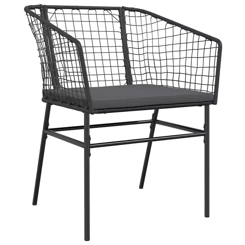 Set da pranzo da giardino vidaXL, 5 pezzi, in polyrattan nero