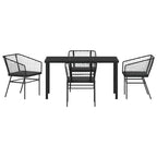 Set da pranzo da giardino vidaXL, 5 pezzi, in polyrattan nero