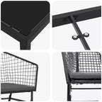 Set da pranzo da giardino vidaXL, 5 pezzi, in polyrattan nero