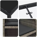 vidaXL Set da pranzo da giardino con cuscino, 5 pezzi, polyrattan grigio