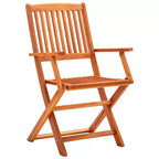 Ensemble de salle à manger de patio pliable vidaXL, 5 pièces, en bois d’eucalyptus massif