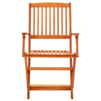 Ensemble de salle à manger de patio pliable vidaXL, 5 pièces, en bois d’eucalyptus massif