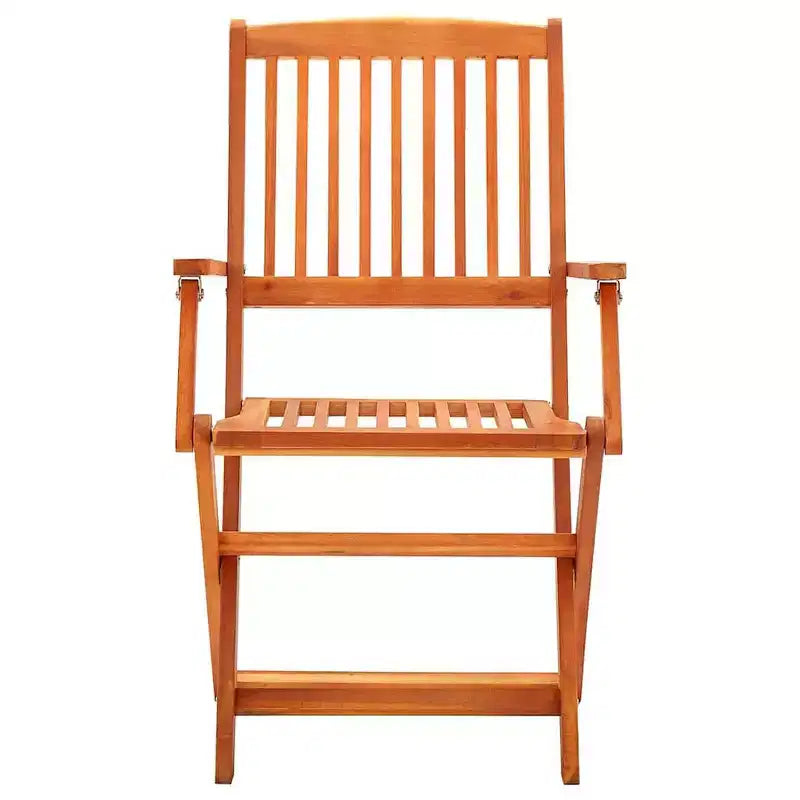 Ensemble de salle à manger de patio pliable vidaXL, 5 pièces, en bois d’eucalyptus massif