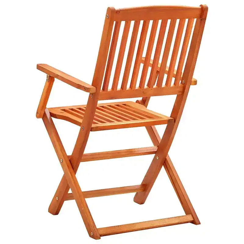 Ensemble de salle à manger de patio pliable vidaXL, 5 pièces, en bois d’eucalyptus massif