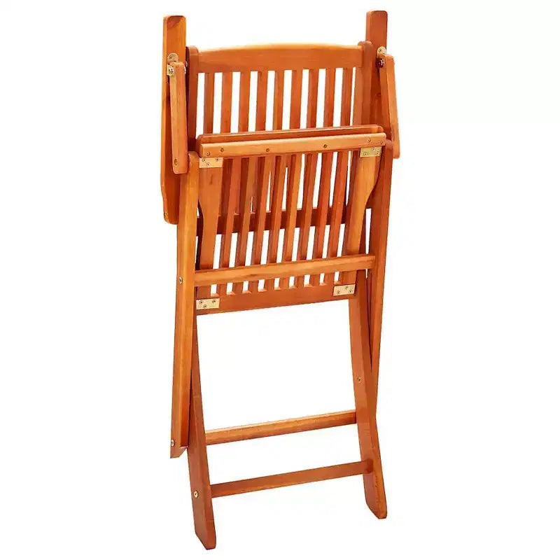 Ensemble de salle à manger de patio pliable vidaXL, 5 pièces, en bois d’eucalyptus massif