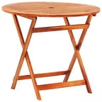Ensemble de salle à manger de patio pliable vidaXL, 5 pièces, en bois d’eucalyptus massif
