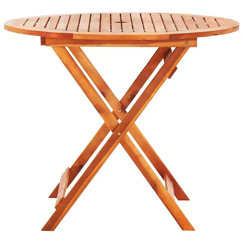 Ensemble de salle à manger de patio pliable vidaXL, 5 pièces, en bois d’eucalyptus massif