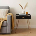 HomeRoots 24 Gold And Black End Table With Drawer